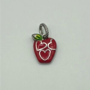 Brighton Silver-Tone Red Apple Charm Pendant